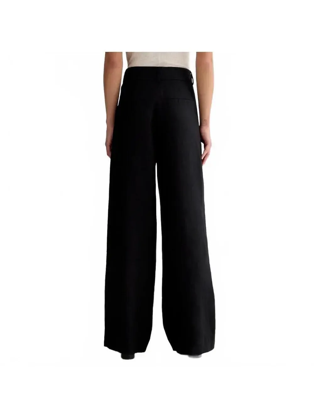 Everlane Linen Way-High Wide-Leg Drape Pants Trousers Black Women's Size 10
